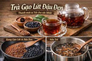 Nấu trà gạo lứt đậu đen ngon