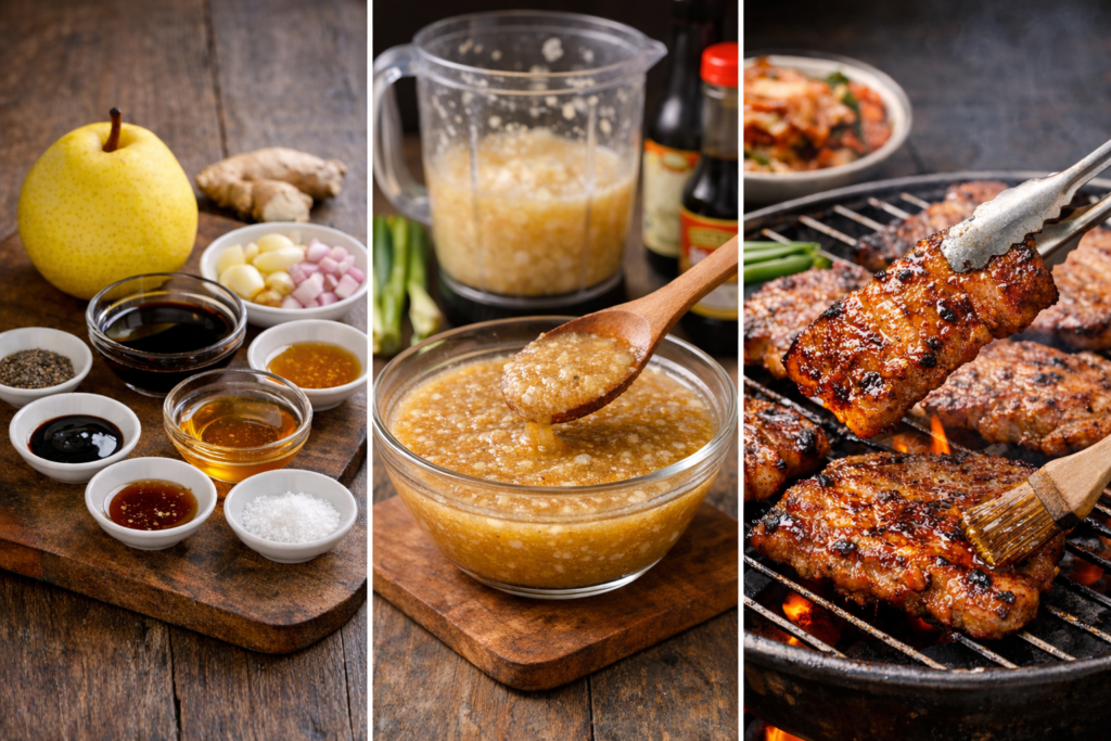 Cách làm sốt lê ướp thịt nướng ngon