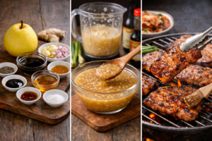 Cách làm sốt lê ướp thịt nướng ngon
