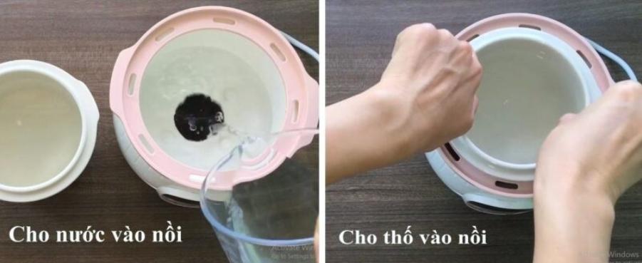 Nấu cơm nát bằng nồi nấu chậm cho bé
