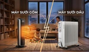 Nên mua máy sưởi dầu hay gốm