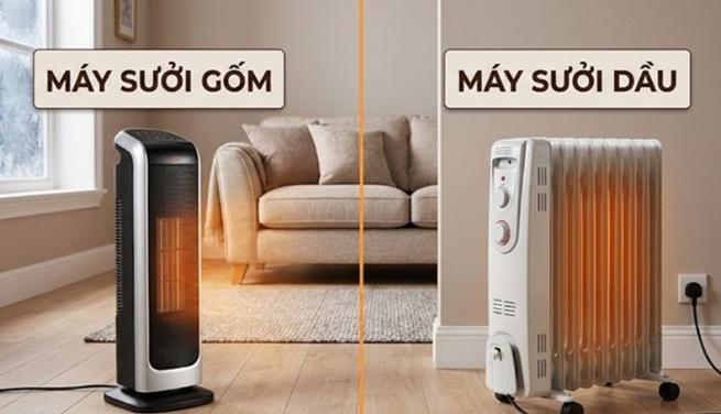 Máy sưởi dầu hay máy sưởi gốm nên lựa chọn cái nào?